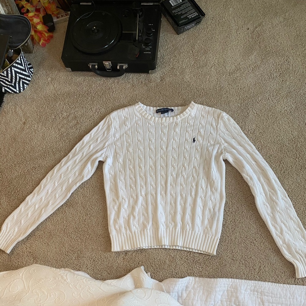 Vintage white Ralph Lauren sweater medium